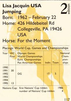 1995 Collect-A-Card Equestrian #117 Lisa Jacquin / For The Moment Back
